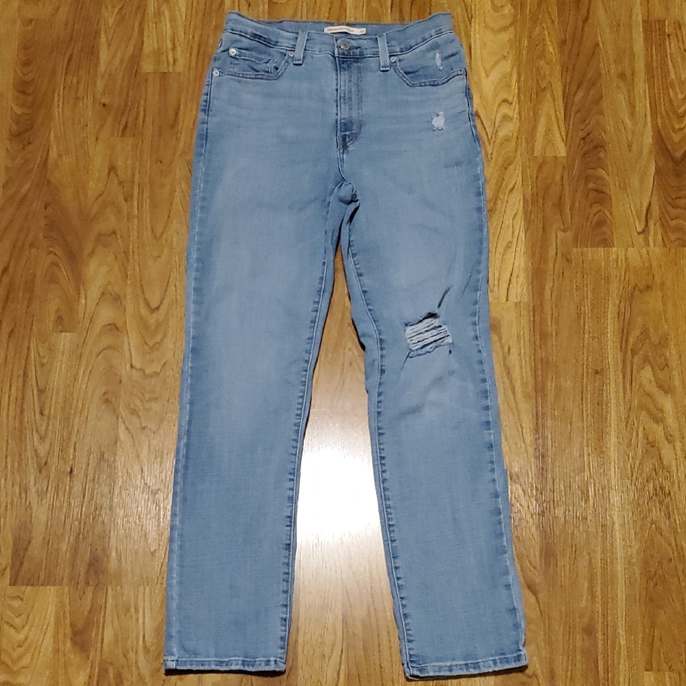 Levi's 724 High Rise Straight Distressed Womens Jeans Size 29 (Inseam 30)